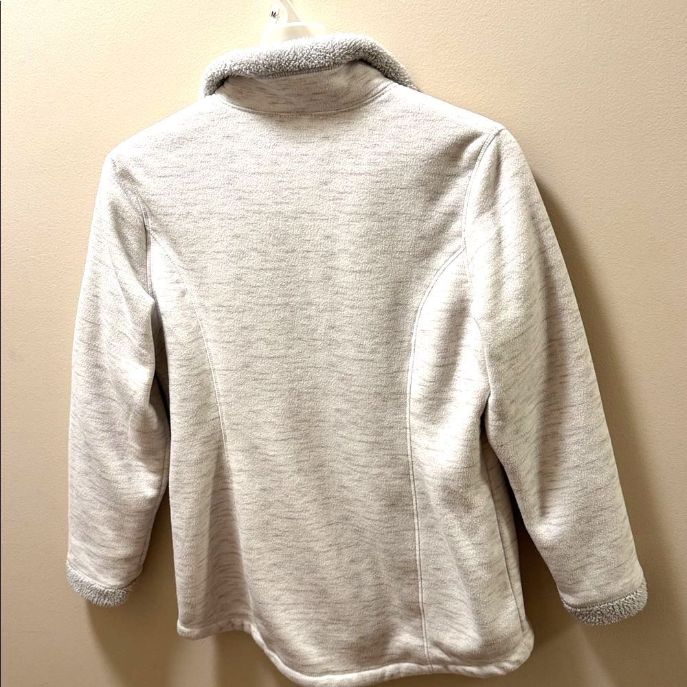 32 Degrees Heat Women Sherpa Lined Fleece Jacket Large Gray Beige White Large - Picture 4 of 11